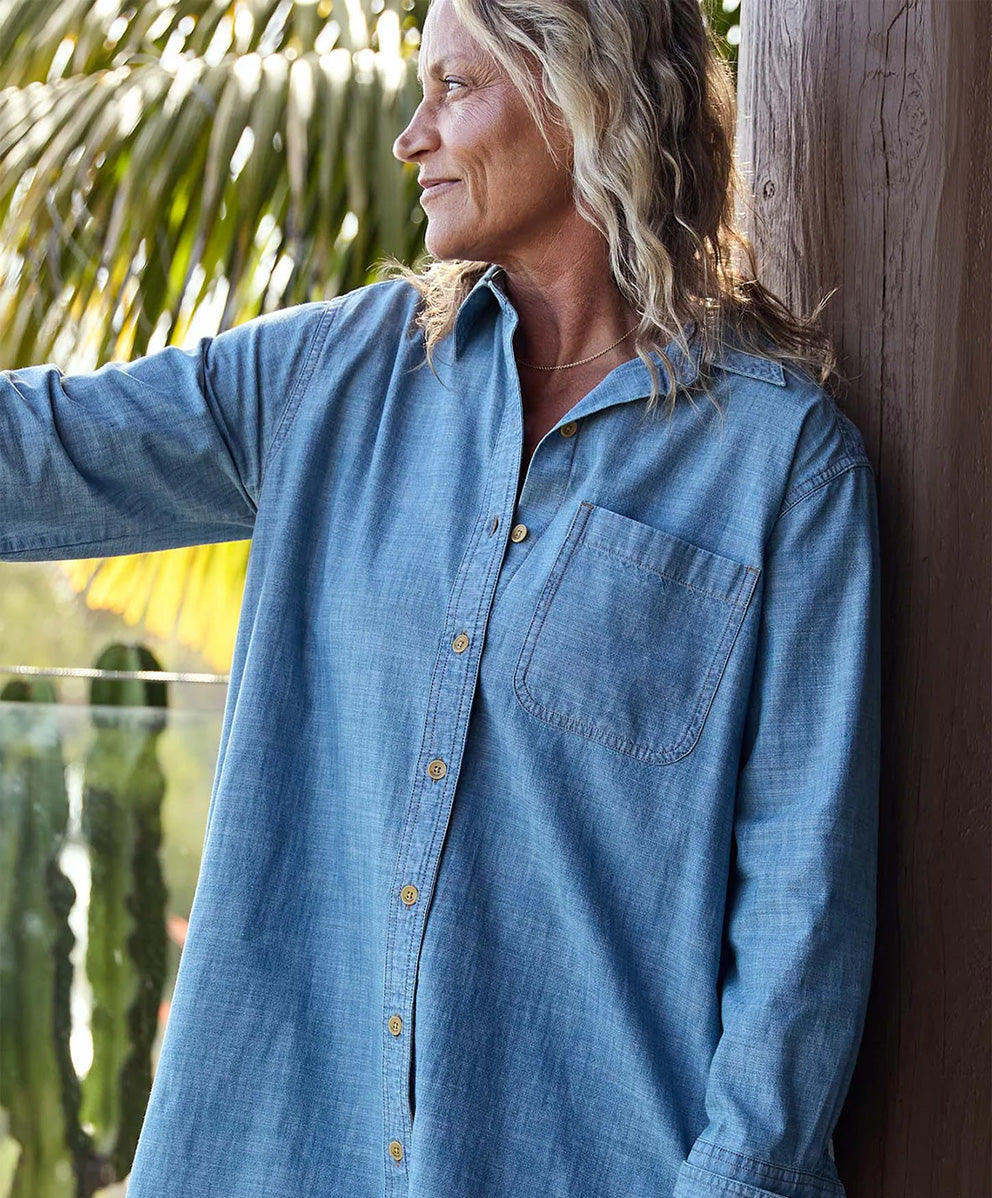 【ウィメンズ】ザ ウィークエンド シャンブレー シャツドレス