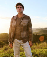 フーデッド ブランケットシャツ