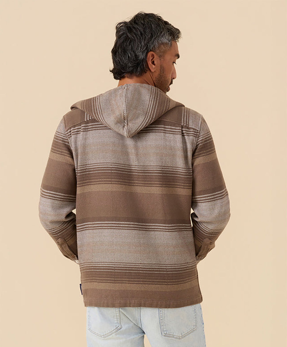 フーデッド ブランケットシャツ